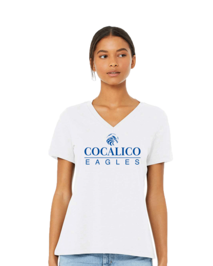 Women's Relaxed Heather CVC V-Neck Tee - Image 6