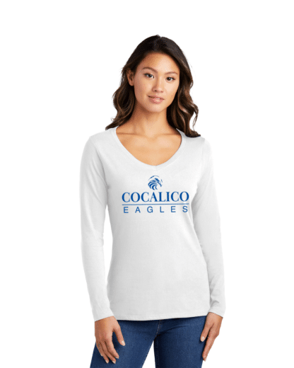 Women's Long Sleeve V-Neck Tee - Image 6