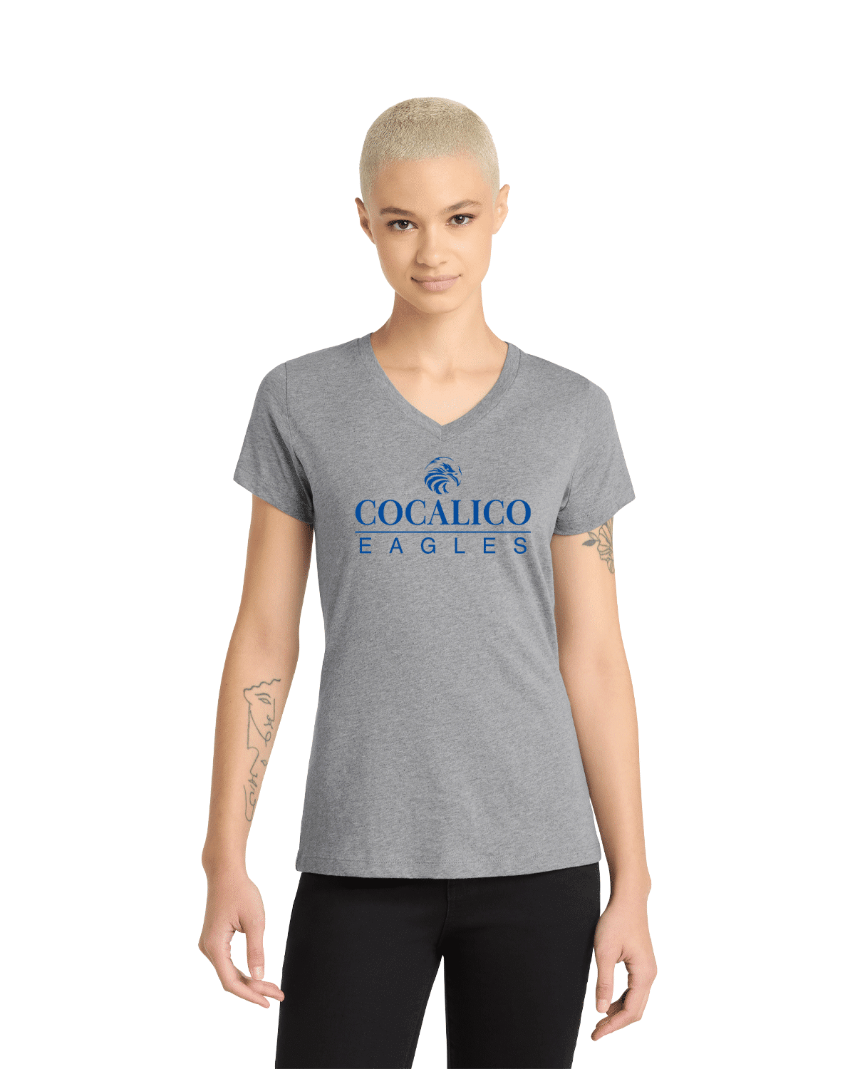 District Womens Perfect Blend CVC V-Neck Tee - Image 6